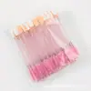 Pincel de sombras de ojos multiusos, cepillo para pestañas con mango de cristal, pincel de maquillaje en espiral, aplicador de esponja de látex de doble punta, herramienta de belleza portátil