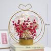 Acebo, fruta roja, fruta de la fortuna, flor, cubo de Nochevieja, accesorios de decoración, sala de estar de Año Nuevo, material de hoja de ginkgo dorado