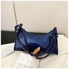 Bolsa pequena casual retrô 2024, nova bolsa coreana simples com estampa de crocodilo, bolsa de ombro axilar, bolsa de viagem para mulheres