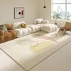 Tapete Moderno Simples de Veludo Cristalino Cobertura Total Sala de Estar Absorvente de Água Fria Antiderrapante Manta Doméstica Resistente à Sujeira Resistente ao Desgaste Manta para Mesa de Centro