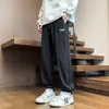 Men's spring and autumn knitted denim loose-fit pants with a relaxed crotch, trendy plus-size pants for men, fleece-lined, extra-large size, priced at 89