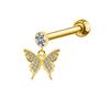 Pendientes con forma de mariposa, serpiente y alas doradas transfronterizas europeas y americanas, con forma de estrella, para perforar el ojo, la oreja y el hueso de la uña.