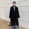 Abrigo de Lana de Alpaca de Doble Cara con Cuello Sastre para Mujer, Largo, Otoño e Invierno, Lujo Ligero, Alta Gama, Holgado, Lana Superior