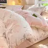 Conjunto de Capa de Edredom de Lã de Leite Espessa de Inverno Conjunto de Três Peças Estilo Coreano Fresco Lado Duplo Lã Coral Fleece Plus Fleece Capa de Edredom de Inverno Roupa de Cama