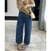 ¡Recomendado para uso personal! Jeans finos cropped con bordado en el bolsillo, verano 2026, adelgazantes, aptos para cuerpo con forma de pera, casual
