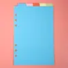 Papel divisorio accesorios para páginas divisoras de página cuaderno de colores A6 índice de clasificación de páginas agujeros planificador de hojas sueltas 6 artículos predeterminados