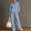 Conjunto Casual Feminino Outono Cor Sólida Estilo Preguiçoso Diário Cruzado Europeu e Americano Versátil Novo Conjunto 2026 Branco