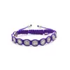 Pulsera trenzada con cuentas de aleación y cordón de algodón ajustable, estilo transfronterizo popular en Europa y América, joyería con cuentas redondas para hombres y mujeres