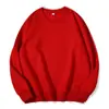 Sudadera de Felpa de Color Sólido con Cuello Redondo Estilo Primavera y Otoño para Hombres y Mujeres con Logo Estampado, Ropa de Trabajo, Uniforme de Clase, Sudadera de Manga Larga Pullover Venta al por Mayor