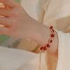 Pulsera de trébol de cuatro hojas * ágata roja transferencia lucky diseño de nicho ins transferencia Blanca 2022 nuevo mujer