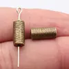 13X5.8X5.8Mm, Diâmetro do Furo de 1.7mm, 1.9g, Cor Bronze Antigo, Contas Cilíndricas Perfuradas com Textura de Bobina