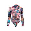 Roupa Feminina Transfronteiriça Europeia e Americana 2024 Primavera Hottie Macacão de Malha Estampado Gola Redonda Top com Estampa de Desenho Animado para Mulheres