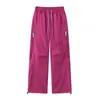 Pantalones de pierna ancha de cintura alta, cortavientos y cálidos para otoño, color liso, versátiles, clásicos, disponibles en varios colores, cordón ajustable, pantalones largos duraderos