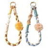 Cordão Original para Celular Cinco Elementos, Pom-Pom Tecido à Mão, Novo Acessório de Bolsa Nicho Estilo Chinês, Corrente de Celular de Alto Valor Estético para Mulheres