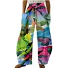 Marca Independente de Roupas Femininas Série Gato Estampa Digital Calça de Bolso Duplo-2