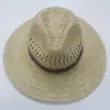 Sombrero de Paja Trenzada Jazz para Primavera y Verano Sombrero de Sol para Exteriores para Hombre Fedora Sombrero Casual de Playa Protección Solar Fabricante Mayorista