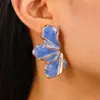 Brincos de Gota de Óleo de Flor da Moda Mais Vendidos Transfronteiriços para Mulheres Multicor Opcional Temperamento de Alto Padrão Emagrecimento Brincos Modernos Europeus e Americanos