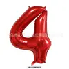 Balões Numéricos Vermelhos de 32 polegadas para o Primeiro Aniversário do Bebê Atmosfera de Festa Feliz Decoração de Cerimônia para Meninos e Meninas