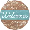 Artículos de Decoración para el Hogar de Tendencia Transfronteriza: Letreros de Puerta de Madera para Primavera/Verano, Carteles Redondos Creativos para Decoración del Hogar