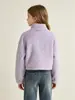 Chaqueta Corta de Felpa para Niñas, Estilo Otoño e Invierno Transfronterizo, Cuello Alto, Forro Polar, Chaqueta Cálida Casual Estilo Coreano para Niñas, Ropa Infantil