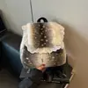 Bolso de mujer popular nuevo de principios de otoño transfronterizo, bolso de felpa, mochila de gran capacidad, mochila casual, elegante y atractiva