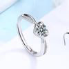 Anillo de amor feliz elegante cómodo estilo coreano moda todo-partido completo de diamantes Plata de Ley S925 Anillo de corazón de melocotón venta al por mayor de fábrica