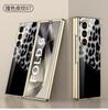 Funda Adecuada para Teléfono Móvil Samsung Zfoldable6 con Patrón de Cuero de Color Contrastante Cubierta Protectora de Vidrio Galvanizado Plegable6 Pintada Moda Tendencia Marca