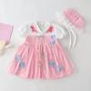 Saia de bebê primavera e verão vestido de meninas coreanas vestido de um ano roupas de meninas de bebê saia hanfu crianças