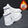 Zapatos de caña alta transfronterizos para mujer, Otoño e Invierno, Explosiones, Forrados de felpa, Zapatos gruesos de algodón, Antideslizantes, Zapatos de skate para estudiantes, Zapatos de mujer de cintura alta, Tenis