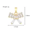 Oro Cobre Vidrio Hielo Susurro de Invierno Lazo Moda Comercio Exterior Transfronterizo DIY Joyería Cobre Circonita Microincrustado Accesorios Colgantes