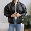Elegante y genial chaqueta de cuero para hombre, nueva colección de otoño, chaqueta de béisbol casual de cuero de estilo coreano de moda, chaqueta de motociclista