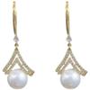 Brincos 2022 Novo Elegante Moda Pérola Design Gancho de Orelha Oco Diamante Brincos Diamante Completo Joias de Orelha