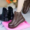 Botas Martin Retro Mujer 2026 Otoño/Invierno Nuevo Estilo Botas Cálidas con Borrego Suela Gruesa Estilo Británico Casual Versátil Botas para Madre