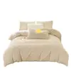 Conjunto de Pelúcia de Pelo de Coelho de Quatro Peças para Outono e Inverno, Roupa de Cama Quente, Lençol e Capa de Edredom Espessados de Veludo Leite, Conjunto de Três Peças de Pelo de Coelho