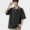 Camisa Polo de Verano para Hombre Enbu 7A Antibacteriana Falsa de Dos Piezas Camiseta de Manga Corta Casual Versátil Talla Grande Camiseta para Hombre Joven