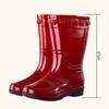 Botas de lluvia para hombre y mujer de media caña con suela gruesa resistente al desgaste, impermeables, antideslizantes, para construcción, sobrecalzado, zapatos de goma