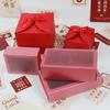Caja de Papel Festiva Roja de Año Nuevo Caja Cuadrada DIY para Pastel de Luna Yeso Jabón Hecho a Mano Vela de Aromaterapia Caja de Regalo para Pastel