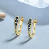 Pendientes de plata de ley 925 con diamantes para mujer, sencillos, con circonitas de colores que combinan con todo, elegantes y de alta gama.