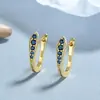 Brincos de Strass Femininos Prata Esterlina 925 Estilo Simples Ins Cor Versátil Zircônia Strass Argola de Orelha Moda Joia de Orelha Elegante