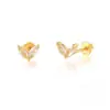 Amazon Más Vendidos Moda Simple Estilo Ins Pendientes de Ojo de Caballo Incrustados de Diamantes Zirconia Forma de Hoja Accesorios de Oreja Mini Coloridos para Mujer