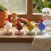 Gallo de Vidrio Hecho a Mano Giratorio Pollo Gugu Dibujo Animado Decoración del Hogar Artesanía de Vidrio para Escritorio Venta al por Mayor