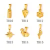 Colgante Retro DIY Transfronterizo Europeo y Americano Acero Inoxidable Electrochapado 24K Flor Estrella Polar Geométrico Joyería Accesorios para Collares