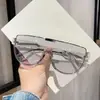 Gafas de Sol 2025 Nuevas de Verano para Mujer Anti-UV de Gama Alta Estilo Celebridad de Internet Estilo Ins Cara Redonda Cara Grande Look Adelgazante-