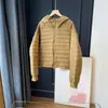 Chamarra de plumón con capucha y diseño acanalado, estilo simple Old Money, cálida y estilizada, Abrigo de plumón de pato blanco al 90% para mujer, Invierno P1029G