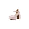 Zapatos de Salón de Boca Baja Impermeables con Plataforma y Tacón Ultra Alto de 10.5 cm, Estilo Socialité, de Moda y Versátiles, con Suela Gruesa, Tacón Grueso y Correa de Hebilla para Mujer
