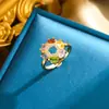 Colar para Mulheres, Flor Colorida Zircônia Tendência Nicho Luxo Leve Novo Design Pingente Conjunto de Temperamento Colar de Aço Titânio