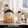 Pedra difusora de aroma de Buda versão Q, óleo essencial para quarto, uso doméstico criativo, fragrância premium duradoura, ornamento de mesa de cristal com flor seca