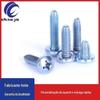Parafuso autotravante de dente triangular parafuso autoatarraxante cruz atacado azul e branco zinco cabeça redonda ranhura cruzada parafuso dente triangular M6
