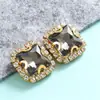 Venda Direta da Fábrica Quadrado Vidro Cristal Fivela Base de Cobre Costurado à Mão Diamante DIY Diamante Decorativo Sapatos Roupas Vestido de Casamento Bolsa de Sapato
