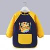 Bata de Pintura Infantil, Delantal de Pintura Artística, Babero para Comer de Bebé, Guardería Cinta Mágica Impermeable Ropa para Usar al Revés